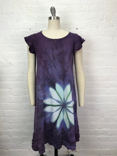 Ruffled Pixie Sun Dress in Night Blooming Cereus - Cloud Candy