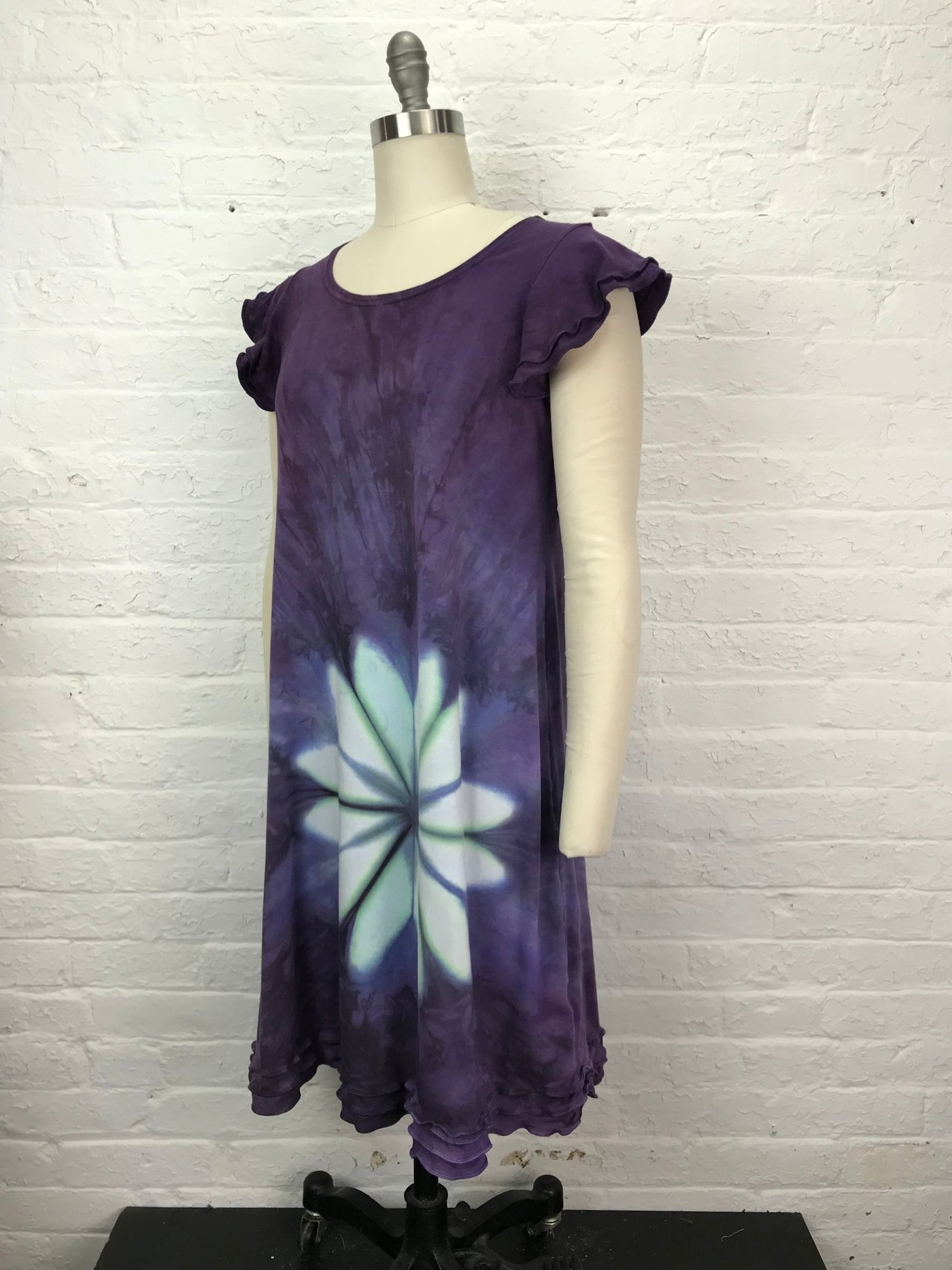 Ruffled Pixie Sun Dress in Night Blooming Cereus - Cloud Candy