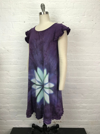 Ruffled Pixie Sun Dress in Night Blooming Cereus - Cloud Candy