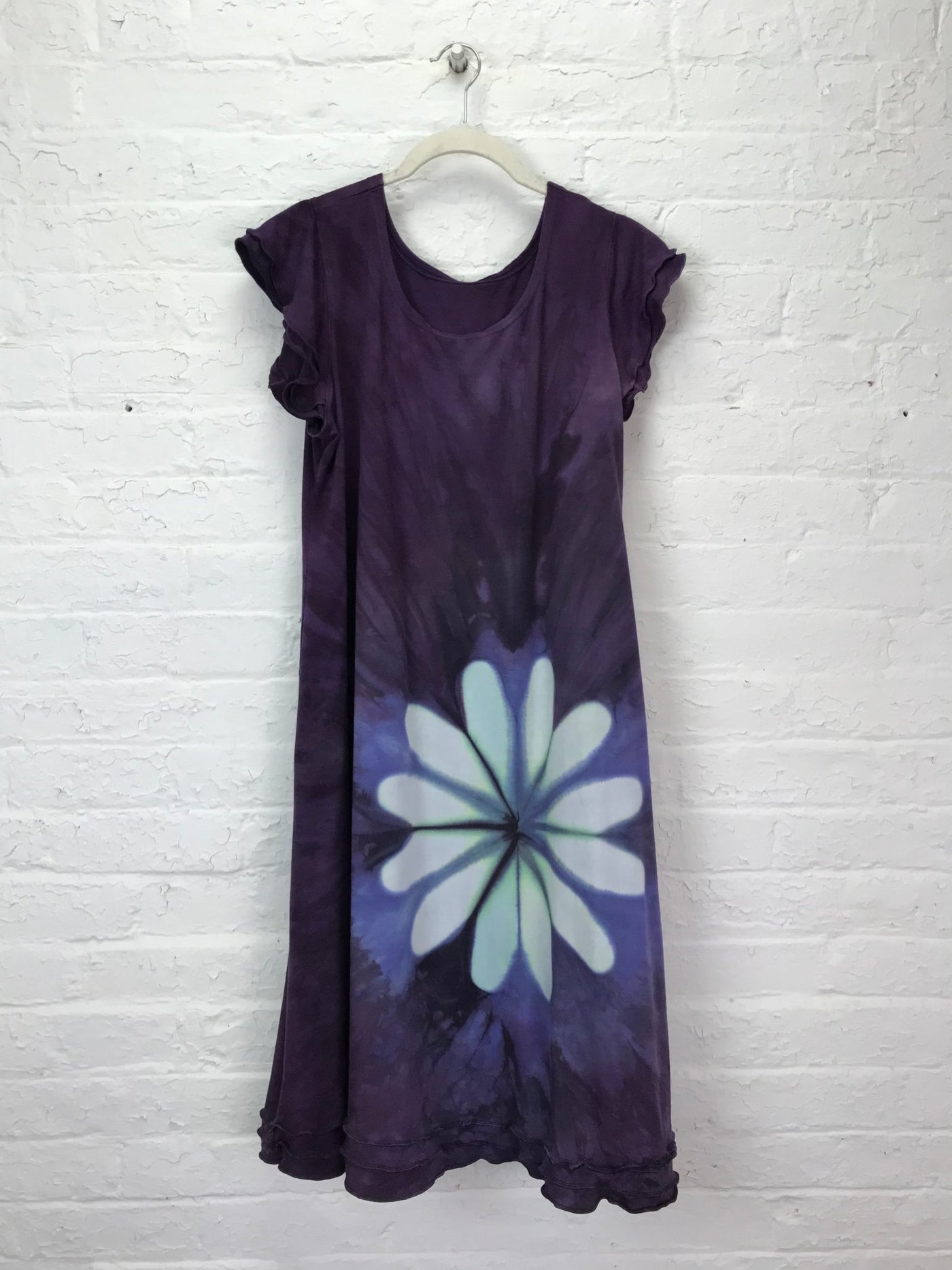 Ruffled Pixie Sun Dress in Night Blooming Cereus - Cloud Candy