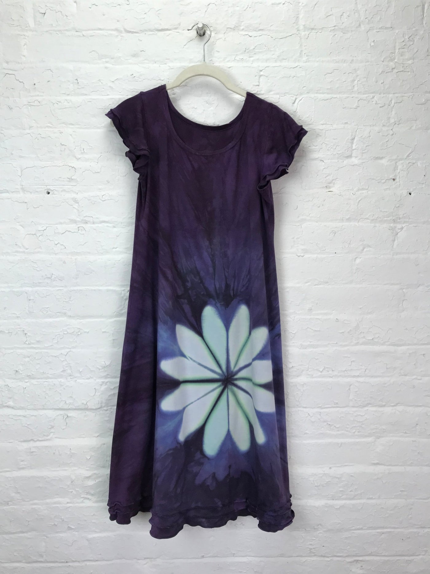 Ruffled Pixie Sun Dress in Night Blooming Cereus - Cloud Candy