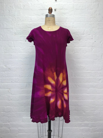 Ruffled Pixie Sun Dress in Wild Hibiscus - Cloud Candy