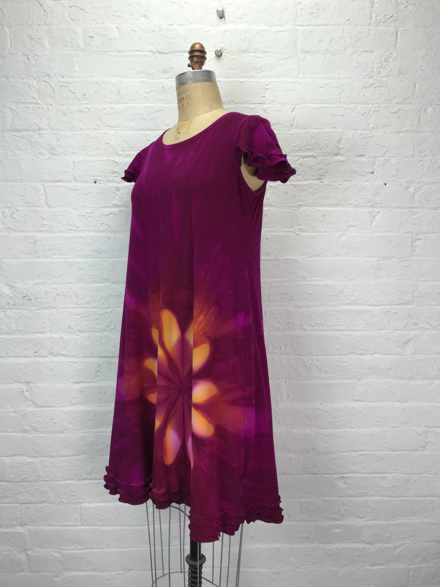 Ruffled Pixie Sun Dress in Wild Hibiscus - Cloud Candy