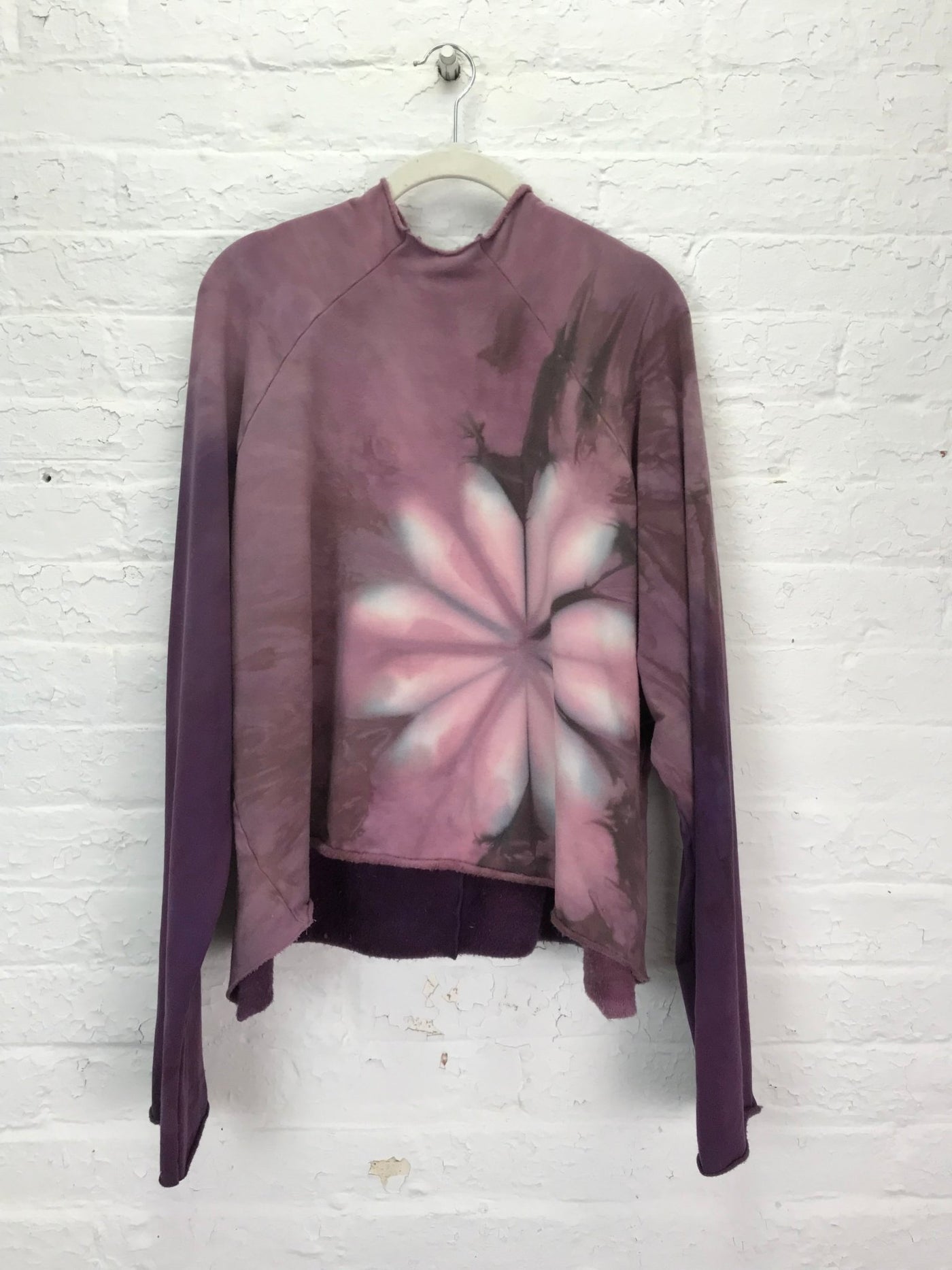 Stretch Fleece Cropped Sweatshirt in Lotus Bloom - Cloud Candy