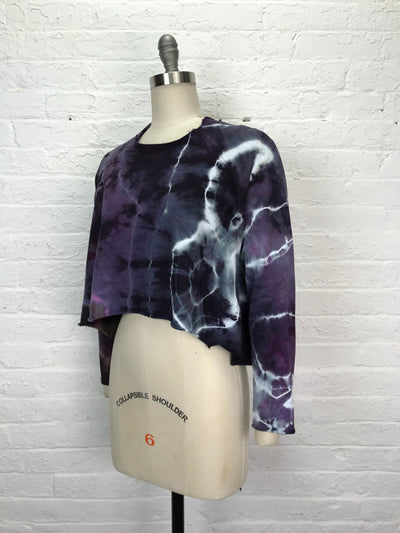 Stretch Fleece Cropped Sweatshirt in Mystical Amethyst - Cloud Candy