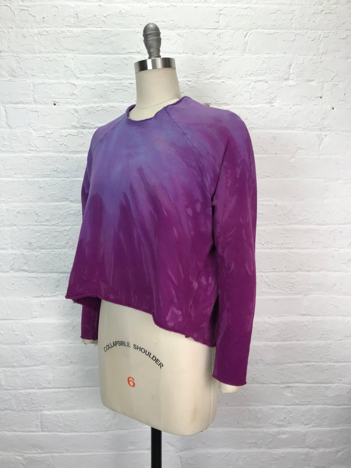 Stretch Fleece Cropped Sweatshirt in Violet Vespers - Cloud Candy