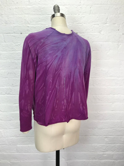 Stretch Fleece Cropped Sweatshirt in Violet Vespers - Cloud Candy