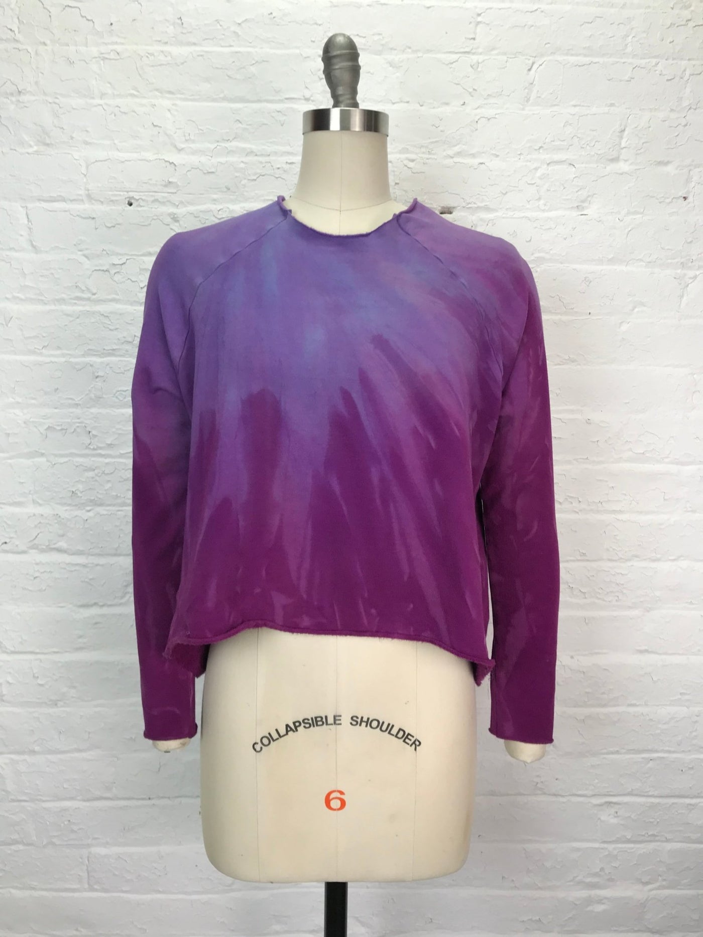 Stretch Fleece Cropped Sweatshirt in Violet Vespers - Cloud Candy