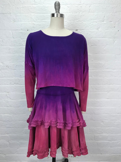 Tiered Triple Ruffle Skirt in Violet Vespers - One Size - Cloud Candy