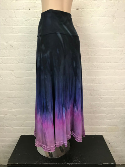 Triple Ruffle Maxi Skirt in Fade to Lavender Fields - Large - Cloud Candy