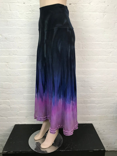 Triple Ruffle Maxi Skirt in Fade to Lavender Fields - Large - Cloud Candy