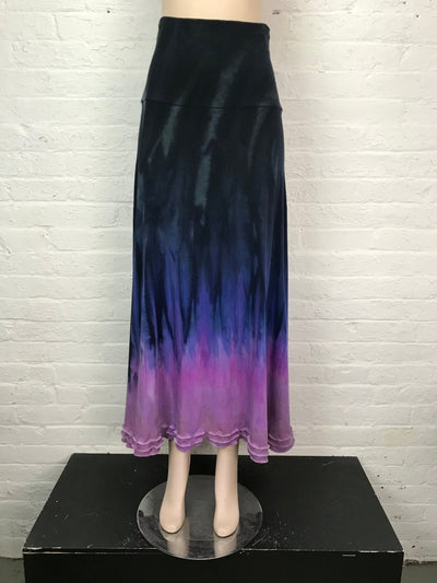 Triple Ruffle Maxi Skirt in Fade to Lavender Fields - Large - Cloud Candy