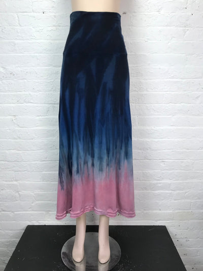Triple Ruffle Maxi Skirt in Midnight Rosé - Medium - Cloud Candy