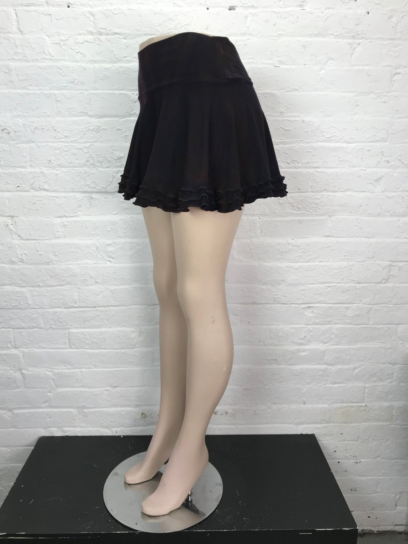 Triple Ruffle Micro Mini in Eggplant - Medium - Cloud Candy