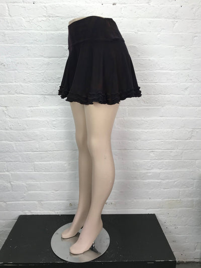 Triple Ruffle Micro Mini in Eggplant - Medium - Cloud Candy