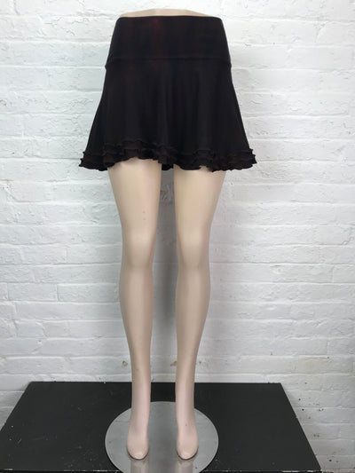 Triple Ruffle Micro Mini in Eggplant - Medium - Cloud Candy