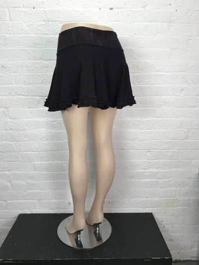 Triple Ruffle Micro Mini in Eggplant - Medium - Cloud Candy