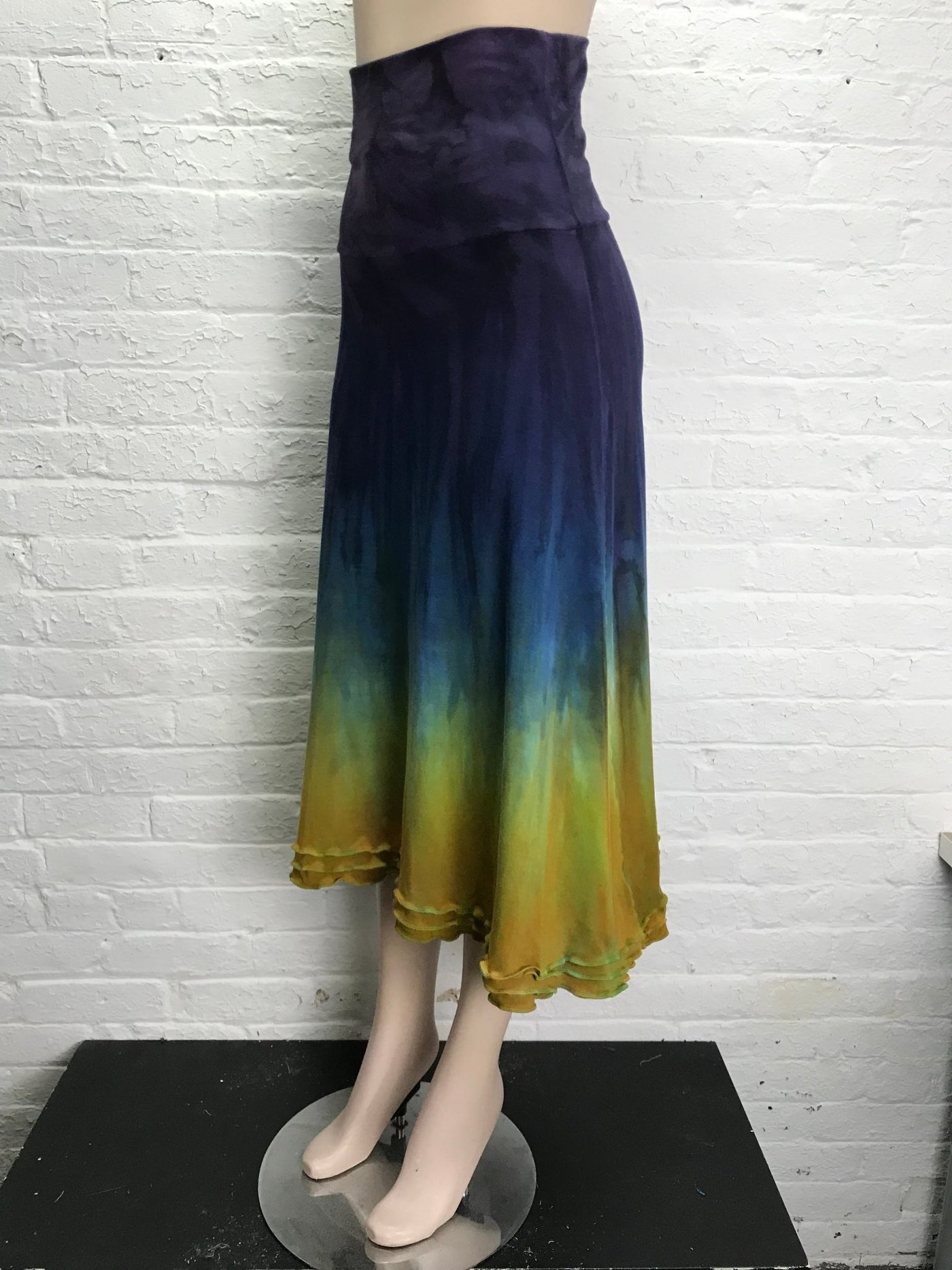 Triple Ruffle Midi Skirt in Forest Ember - Medium - Cloud Candy