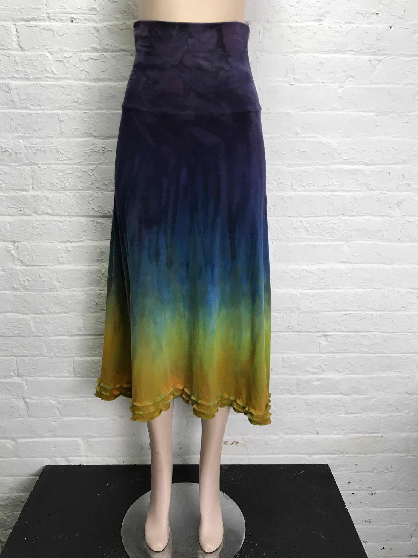 Triple Ruffle Midi Skirt in Forest Ember - Medium - Cloud Candy
