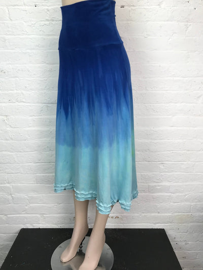 Triple Ruffle Midi Skirt in Pale Blue Mermaid - Cloud Candy