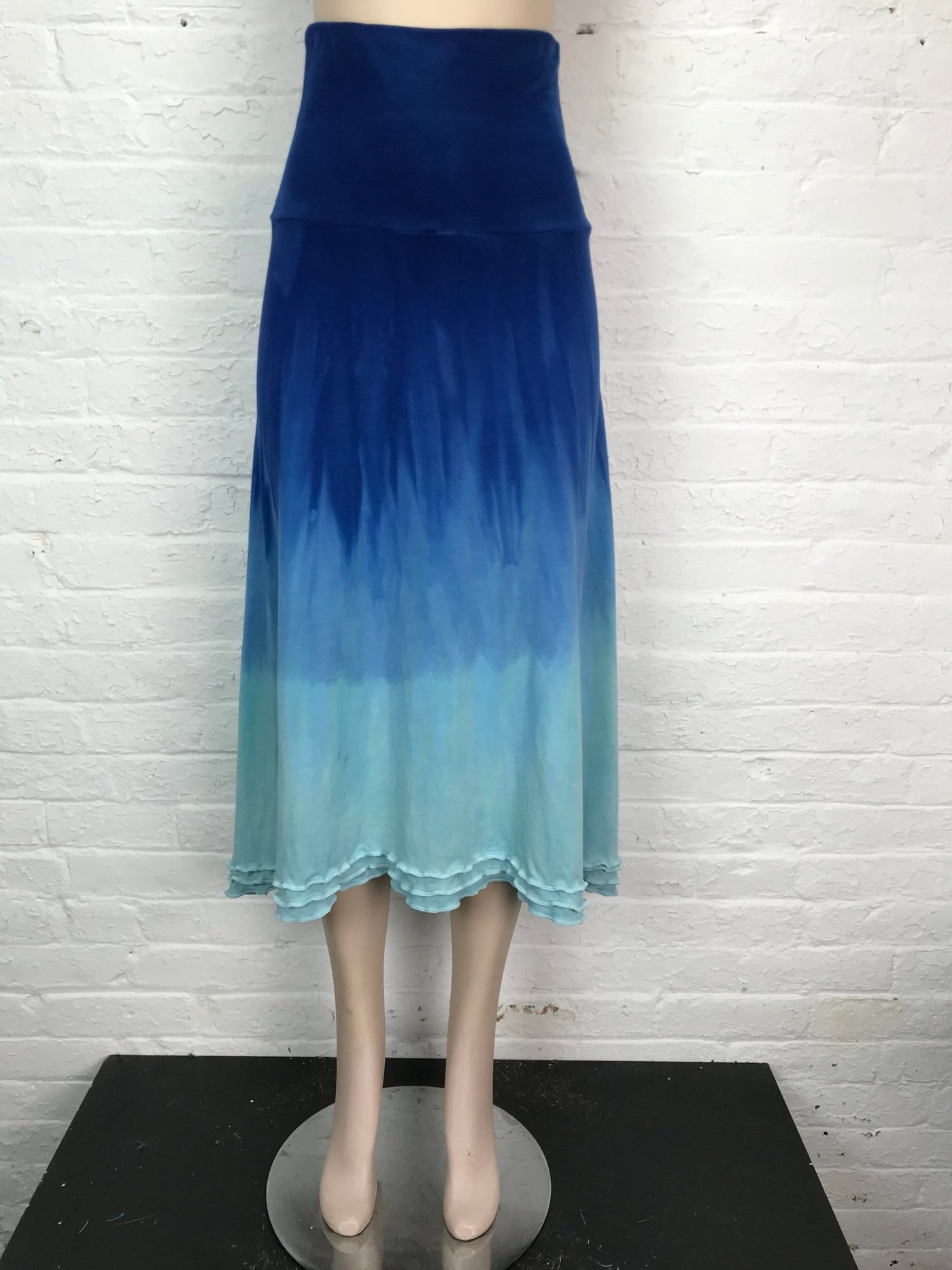 Triple Ruffle Midi Skirt in Pale Blue Mermaid - Cloud Candy