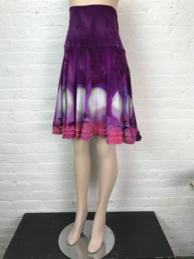Triple Ruffle Pink Polka‑Dot Circle Skirt • Handmade, One‑Size - Cloud Candy