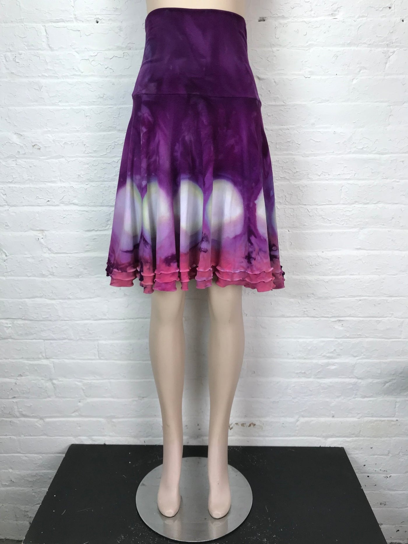 Triple Ruffle Pink Polka‑Dot Circle Skirt • Handmade, One‑Size - Cloud Candy