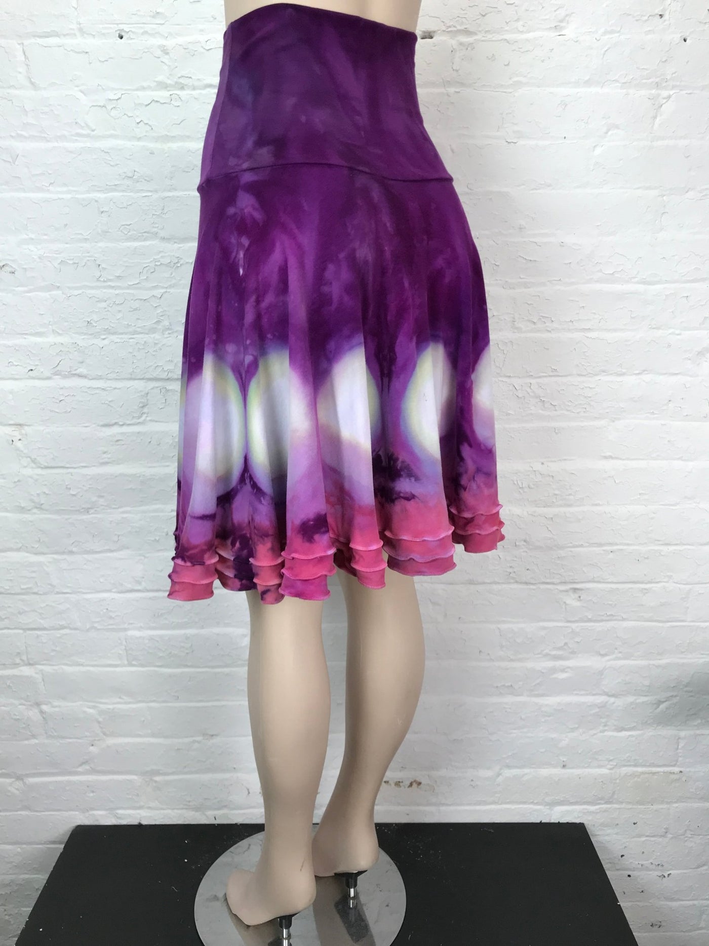 Triple Ruffle Pink Polka‑Dot Circle Skirt • Handmade, One‑Size - Cloud Candy