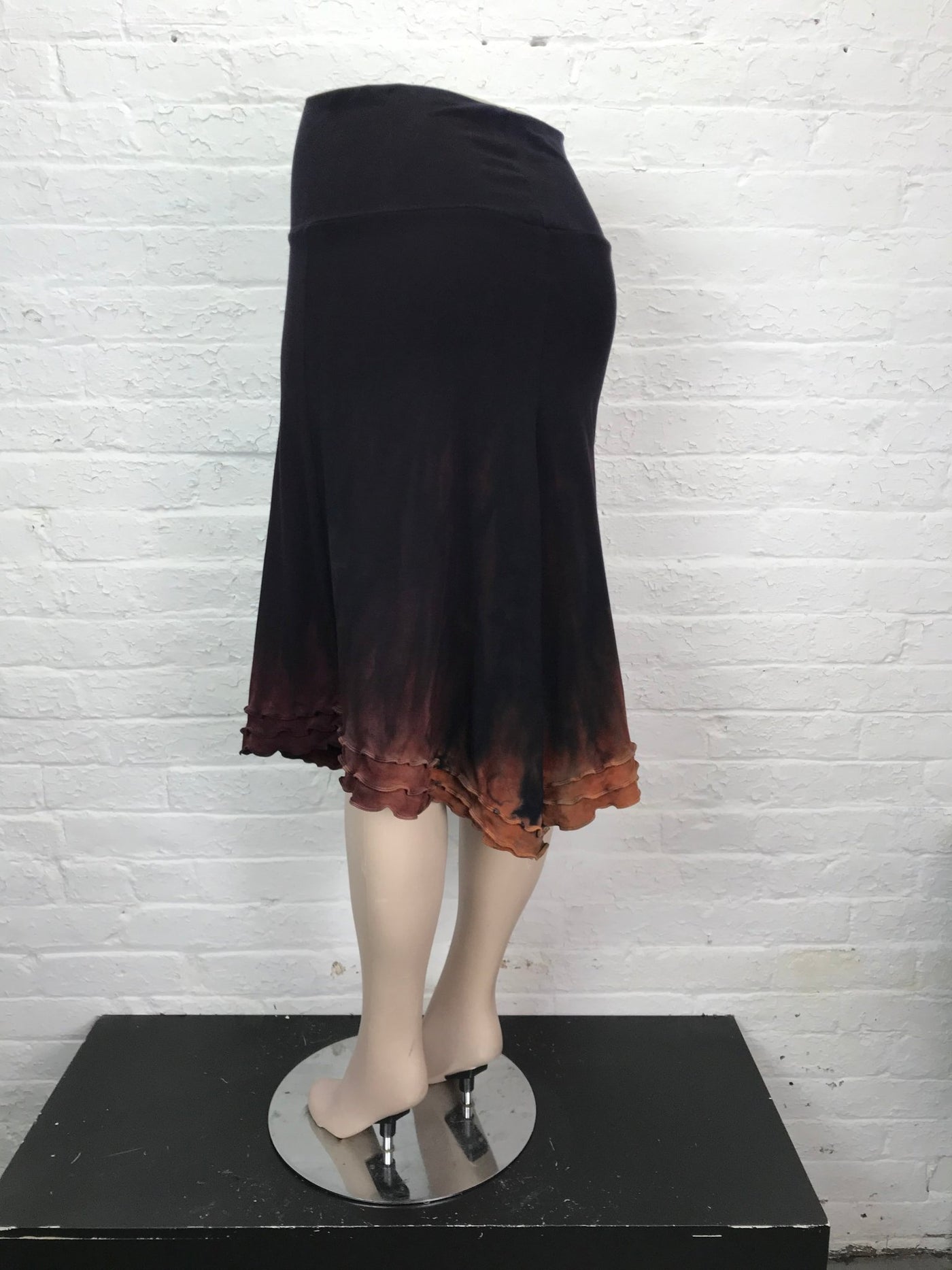 Triple Ruffle Skirt in Eggplant Ochre Ombre - Medium - Cloud Candy