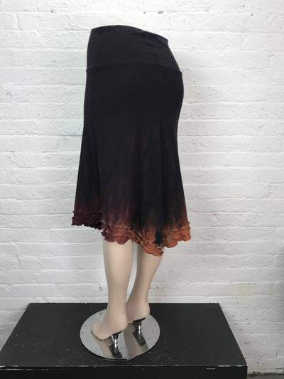 Triple Ruffle Skirt in Eggplant Ochre Ombre - Medium - Cloud Candy