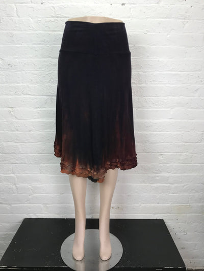 Triple Ruffle Skirt in Eggplant Ochre Ombre - Medium - Cloud Candy
