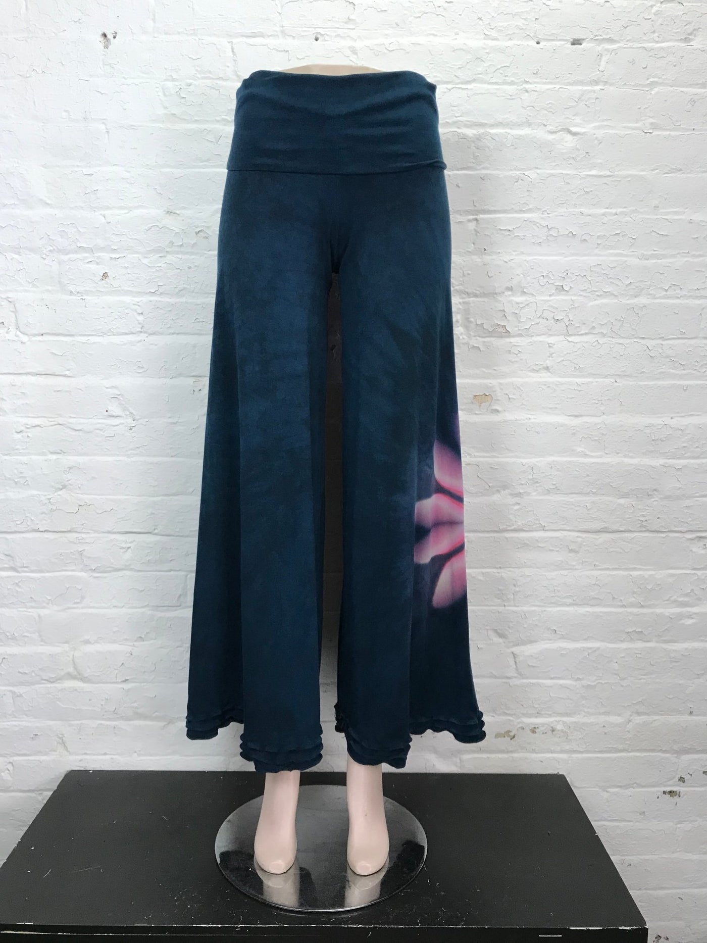 Triple Ruffle Wide Leg Pant in Pink Pinwheel Blossom - Medium - Cloud Candy