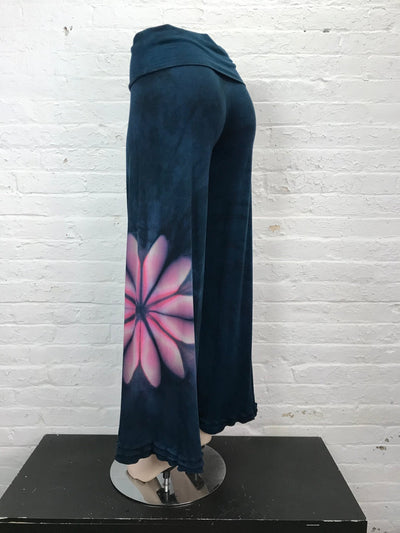 Triple Ruffle Wide Leg Pant in Pink Pinwheel Blossom - Medium - Cloud Candy