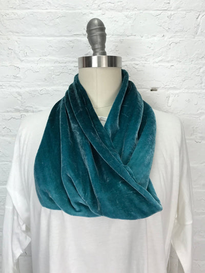 Velvet Cowl Warmer in Winter Mint - Cloud Candy