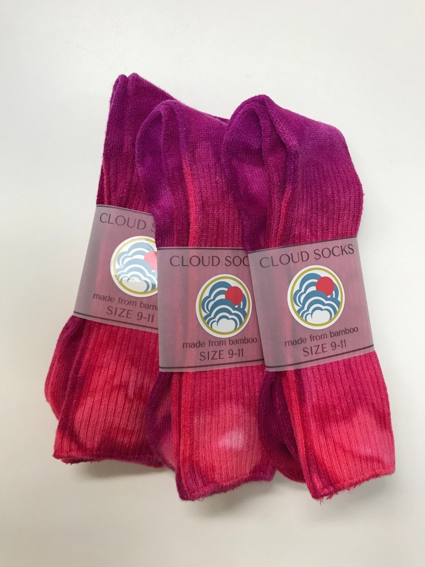 Women's Bamboo Crew Socks in Fuchsia Fantasy - Cloud Candy