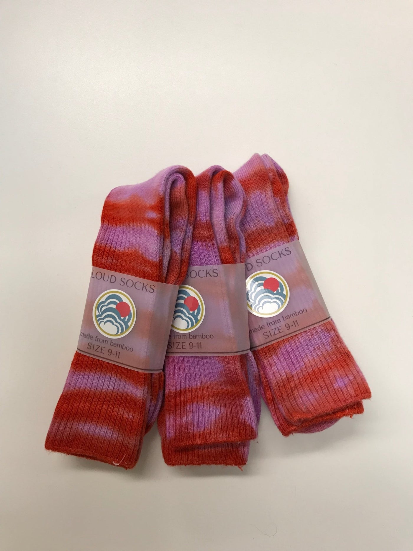 Women's Bamboo Crew Socks in Tangerine and Bubblegum - Cloud Candy