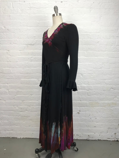 Flamenco Wrap Maxi Dress in Fiery Chili - side view