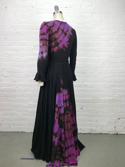 Flamenco Wrap Maxi Dress in Violet Spider Witch - Medium