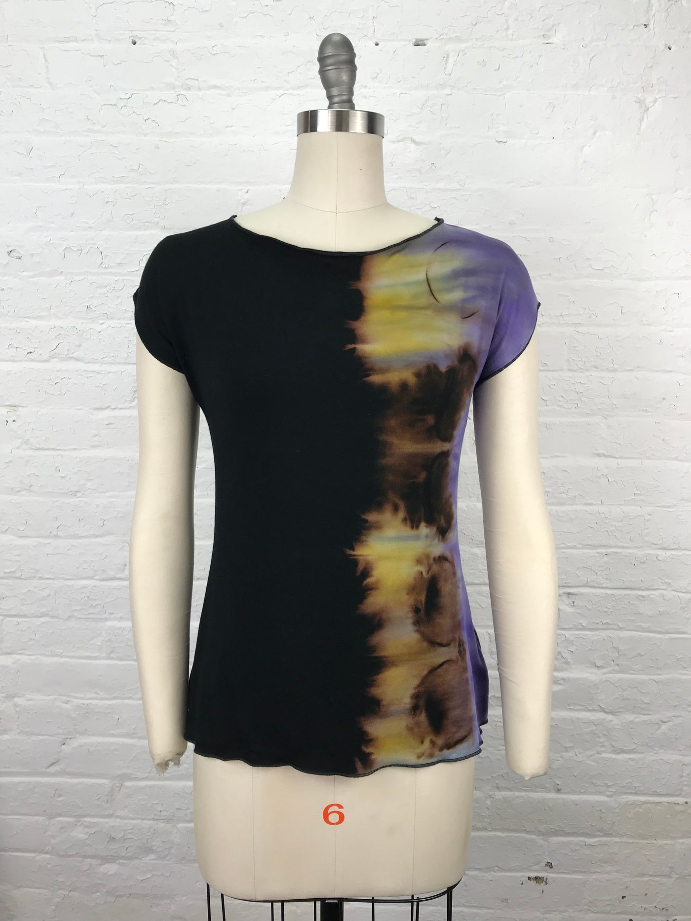 Hand Dyed Fitted Cap Sleeve Candy Top in Mystical Eclipse - front view