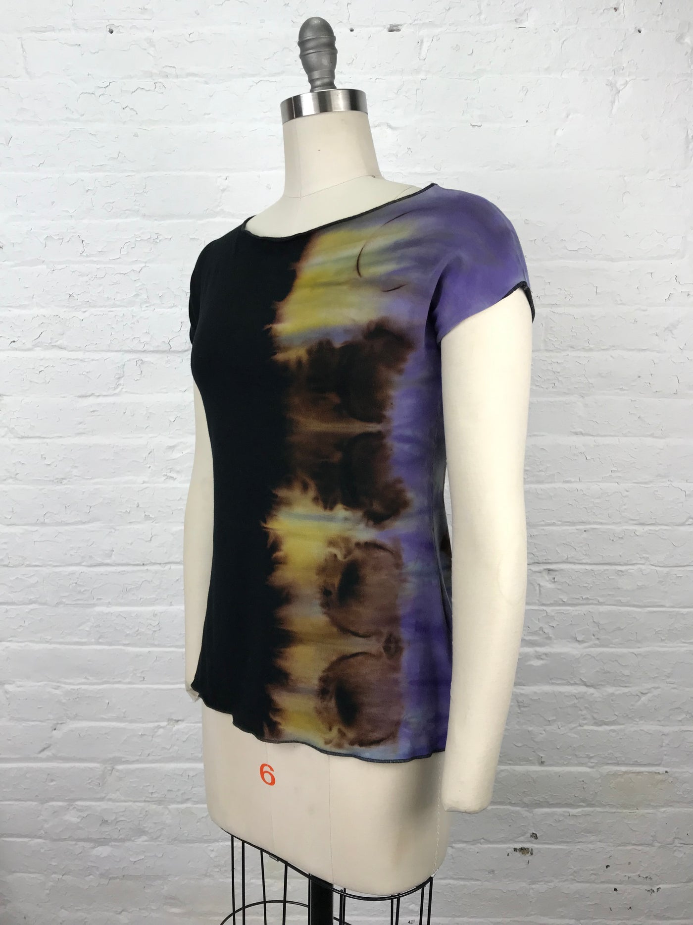 Hand Dyed Fitted Cap Sleeve Candy Top in Mystical Eclipse - side view