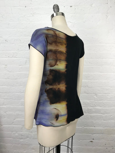 Hand Dyed Fitted Cap Sleeve Candy Top in Mystical Eclipse - back view