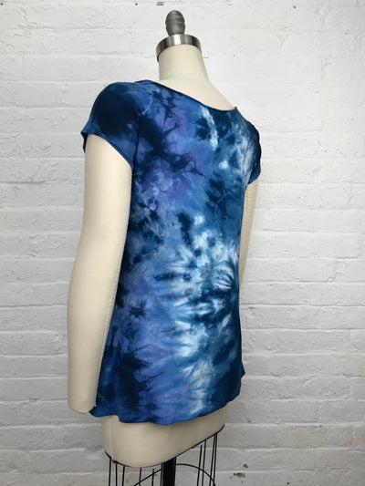 Elegant Shibori Dyed Fitted Candy Top in Big Sky Tangle - back view