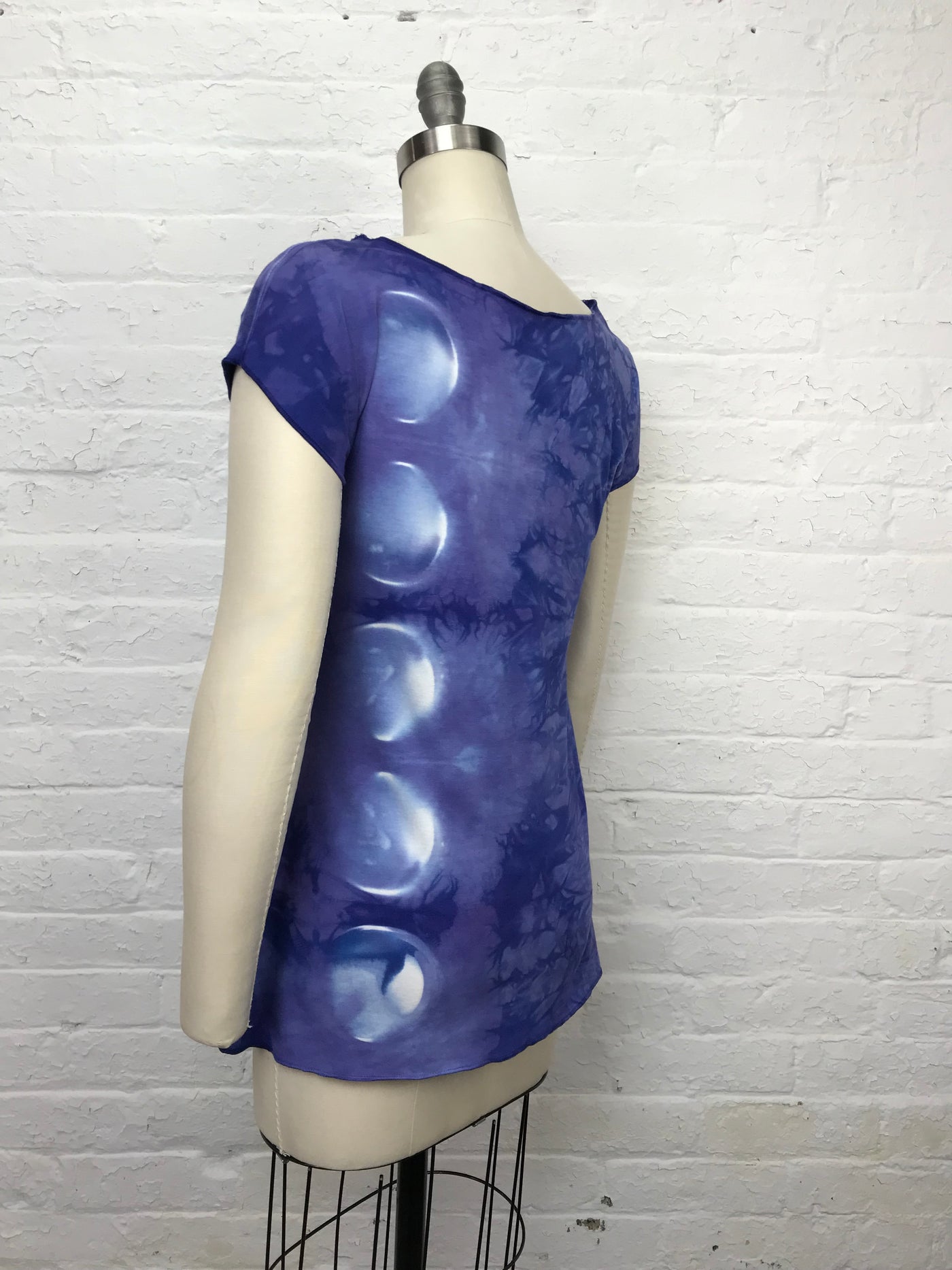 Elegant Shibori Dyed Fitted Candy Top in Morning Glory Eclipse - back view