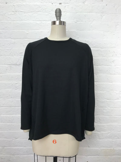Raglan Tunic in Solid Black - front view