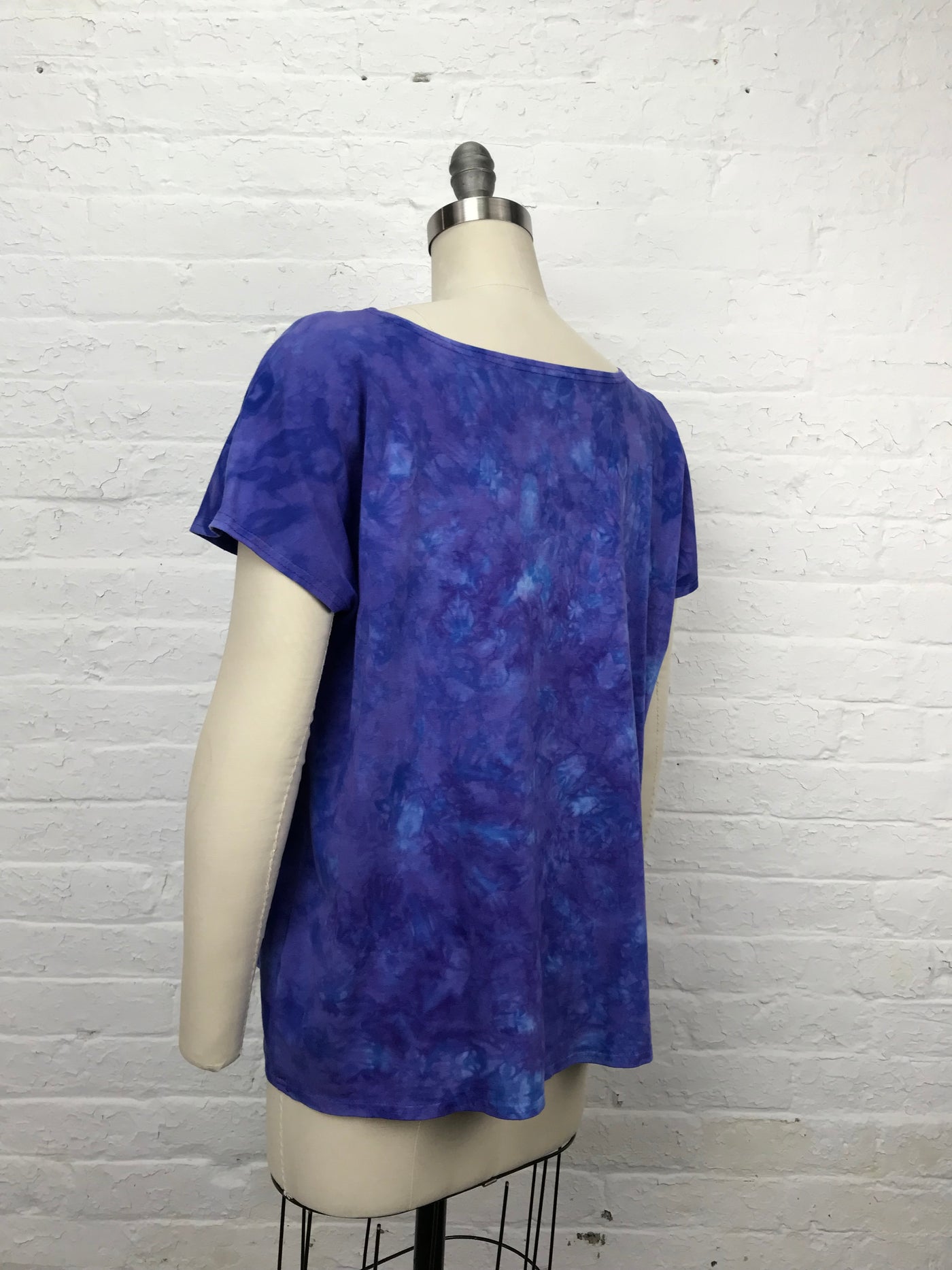 Loose Fitting Oversized Hand Dyed Elsie Top in Morning Glory Variegated - back view