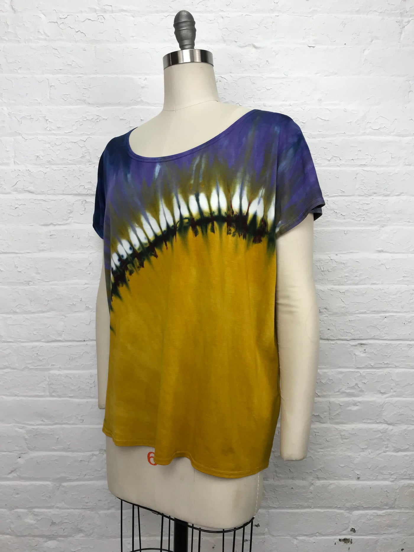 Loose Fitting Oversized Hand Dyed Elsie Top in Kalahari Sunrise - side view