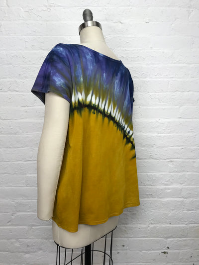 Loose Fitting Oversized Hand Dyed Elsie Top in Kalahari Sunrise - back view