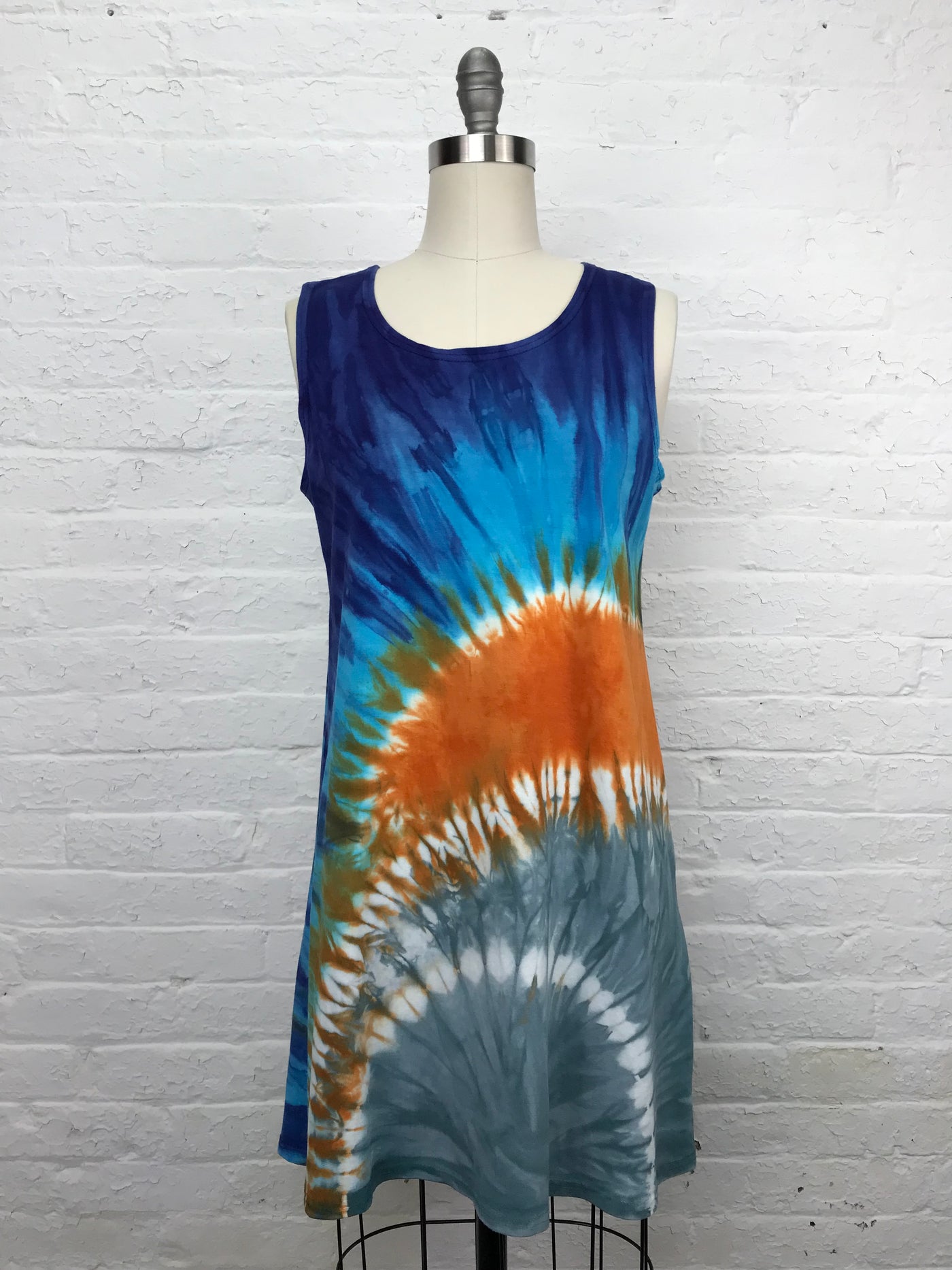 Eileen Mini Tank Tunic in Sunrise Over Clouds - front view