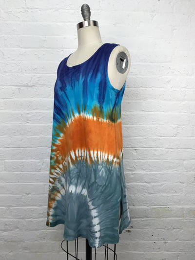 Eileen Mini Tank Tunic in Sunrise Over Clouds - left side view