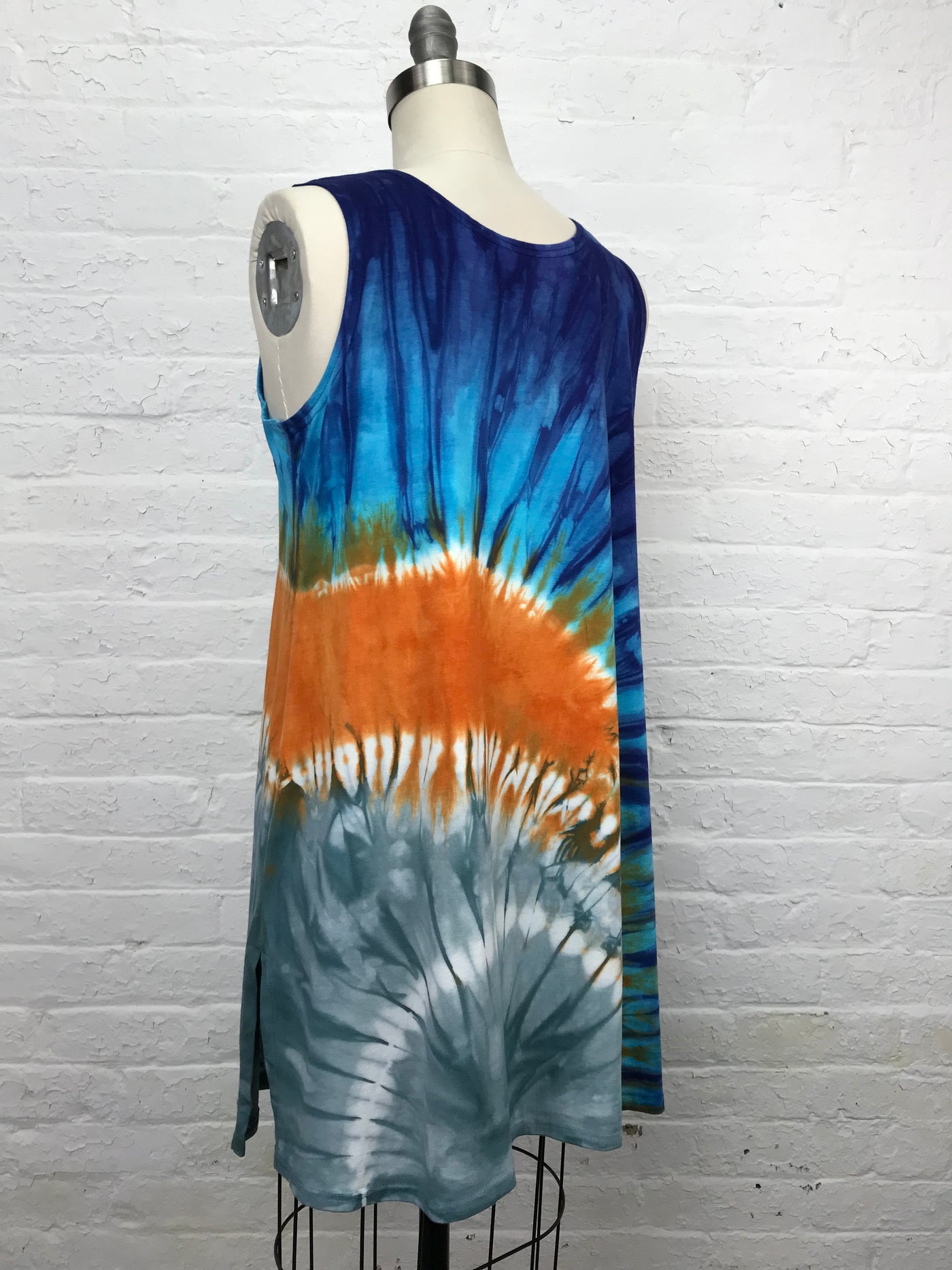 Eileen Mini Tank Tunic in Sunrise Over Clouds - back view